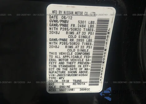 2013 Infiniti Fx37 z USA, uszkodzony, nr VIN JN8CS1MU0DM140644